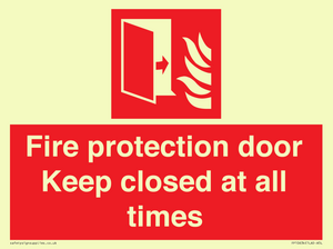 Fire protection door Keep closed at all times